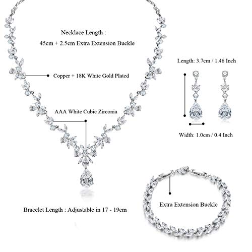 Hadskiss Bridal Jewelry Set with White Cubic Zirconia