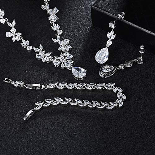 Hadskiss Bridal Jewelry Set with White Cubic Zirconia