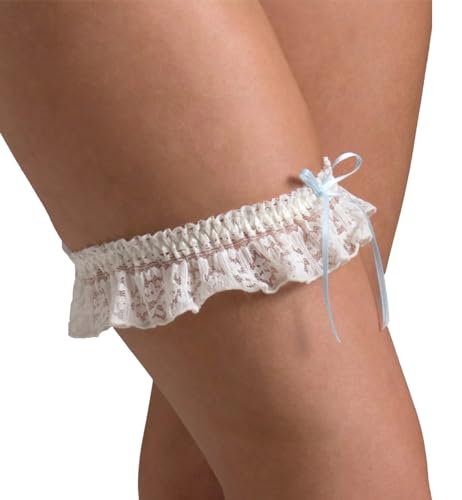 Rosalyn Garter Ivory-Baby Blue - One Size