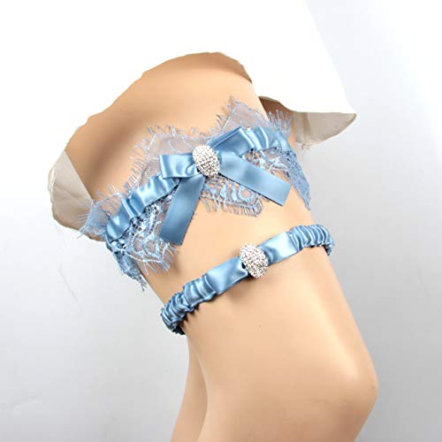 Vintage Blue Wedding Garter Set for Bride