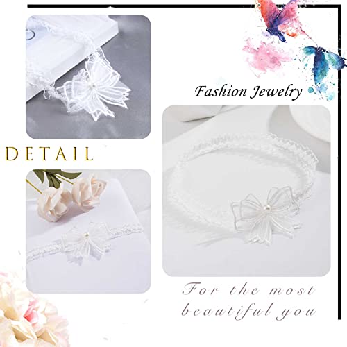 White Lace Butterfly Wedding Garter - Handmade Vintage Style