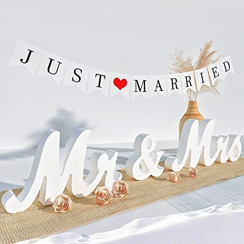 Large White Mr & Mrs Wedding Table Decor Set