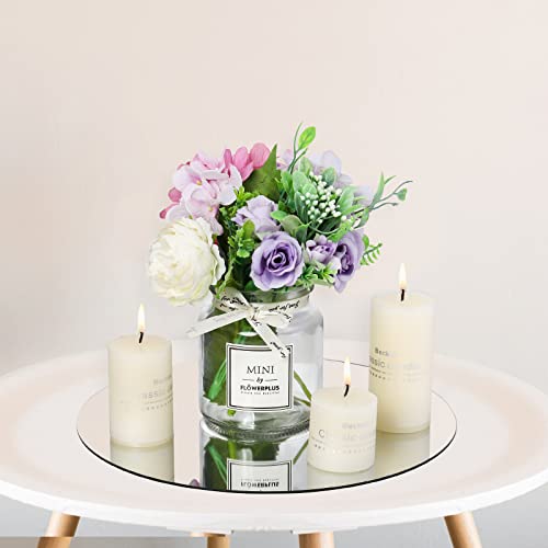 12 Round Mirror Candle Plate Set for Weddings