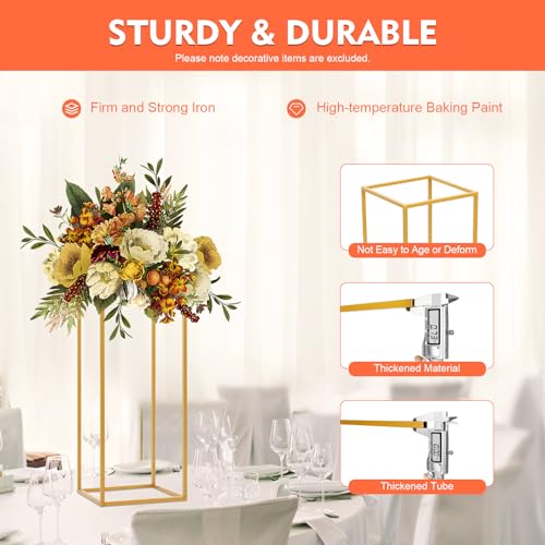 Gold Flower Stands for Wedding Centerpieces, Set of 10
