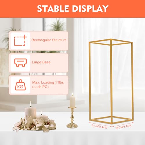 Gold Flower Stands for Wedding Centerpieces, Set of 10