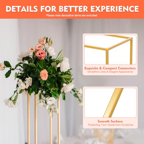Gold Flower Stands for Wedding Centerpieces, Set of 10