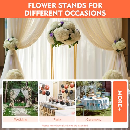 Gold Flower Stands for Wedding Centerpieces, Set of 10