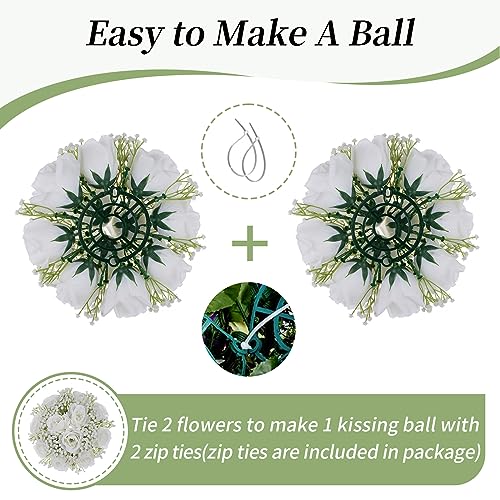 White Rose & Babys Breath Wedding Centerpieces (2pcs)