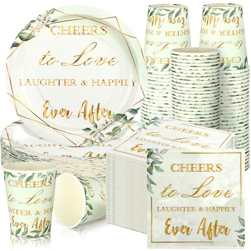 50 Greenery Wedding Favors Disposable Tableware Set Love