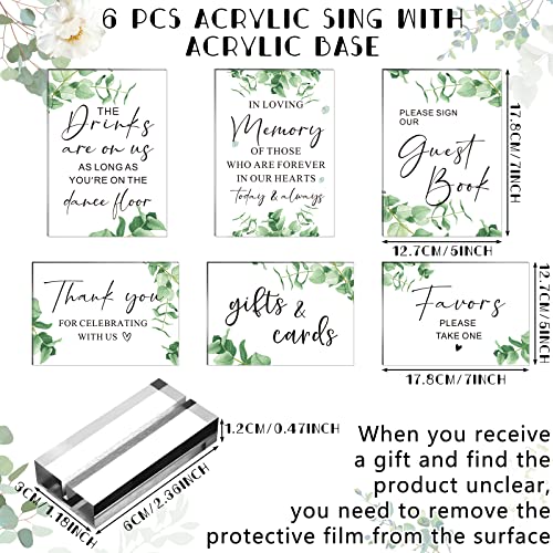 Acrylic Wedding Reception Signs Set with Rustic Holder