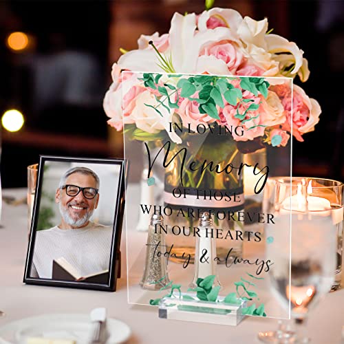 Acrylic Wedding Reception Signs Set with Rustic Holder