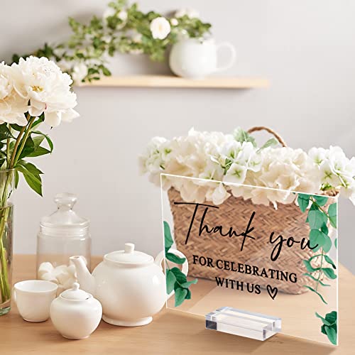 Acrylic Wedding Reception Signs Set with Rustic Holder