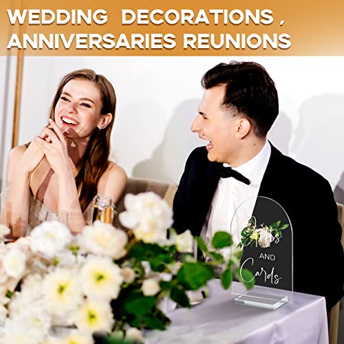 Clear Acrylic Wedding Signs with Wood Stand - Rustic