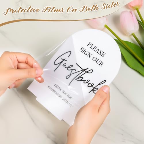 Elegant 5x7 Inch White Acrylic Wedding Signs Set