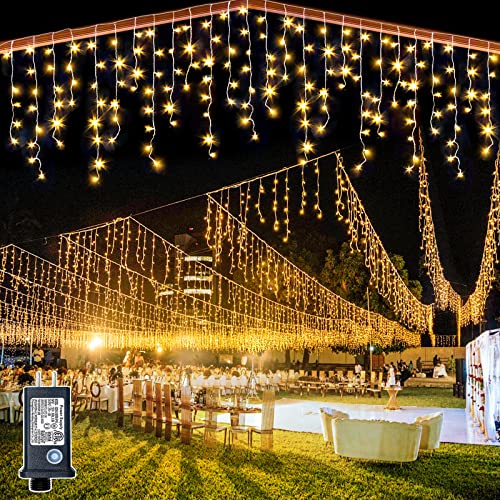 1280LED Icicle Lights for Wedding Outdoor Decor (Warm White)