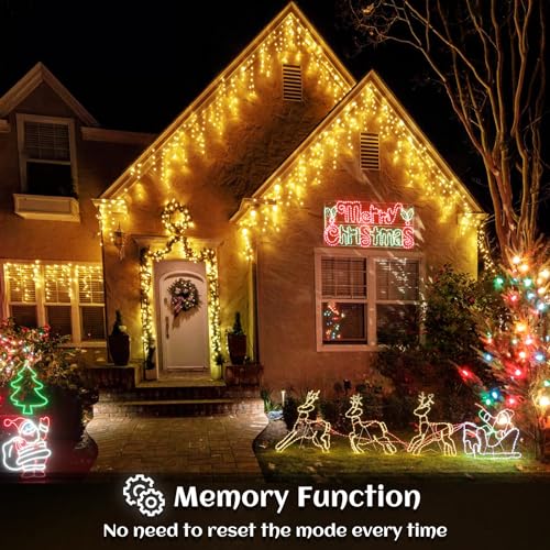 1280LED Icicle Lights for Wedding Outdoor Decor (Warm White)