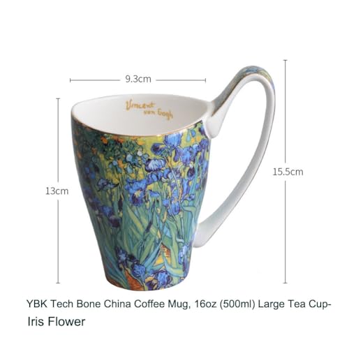 Van Gogh Inspired Iris Flower Coffee Mug, 16oz