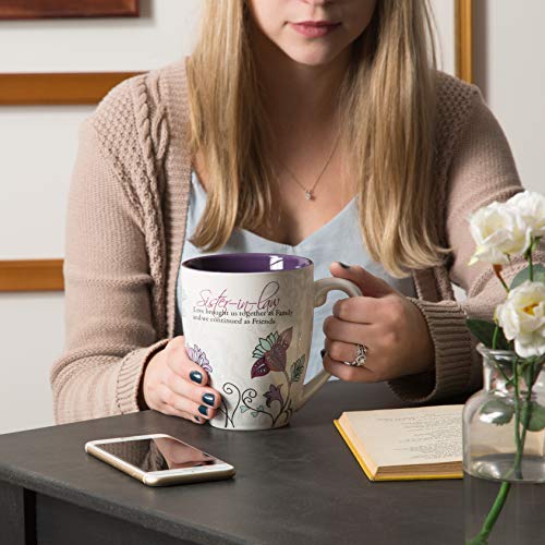 Sister In Law Floral Butterfly Coffee Mug, Large