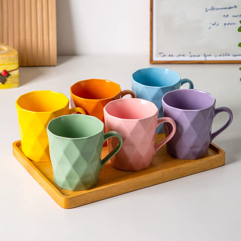 Set of 6 Multicolor Matte Tea and Cocoa Mugs
