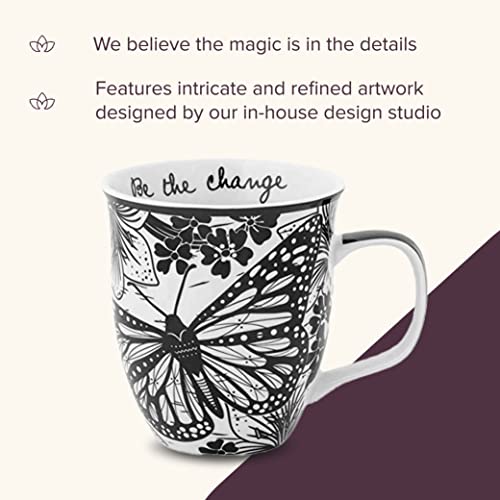 Boho Butterfly Coffee Mug - 16 oz Ceramic