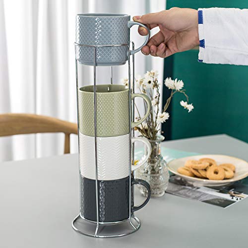 Hasense Porcelain Coffee Mugs Set of 4