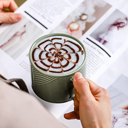 Colorful Stackable Ceramic Coffee Mugs Set: 4 Cups
