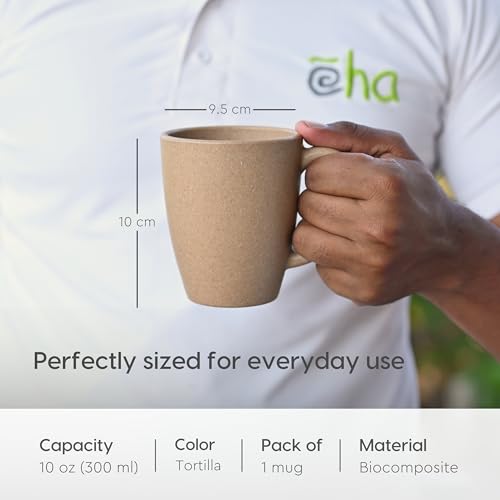 Eco-Friendly Bamboo Coffee Mug with Handle | 10 oz