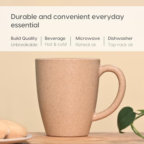 Eco-Friendly Bamboo Coffee Mug with Handle | 10 oz