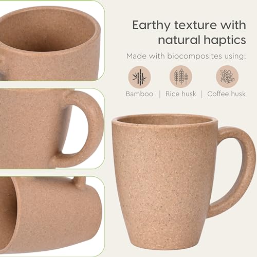 Eco-Friendly Bamboo Coffee Mug with Handle | 10 oz