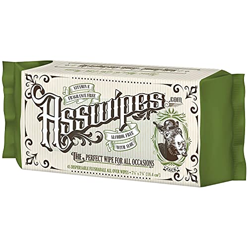 FB Asswipes 4 Pack - Flushable Butt Wipes with Aloe