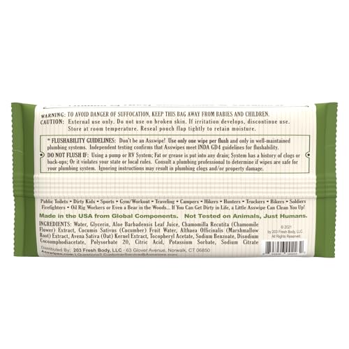 FB Asswipes 4 Pack - Flushable Butt Wipes with Aloe