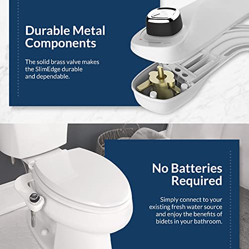 Bio Bidet SlimEdge Non-Electric Attachment: Self-Cleaning Dual Nozzles