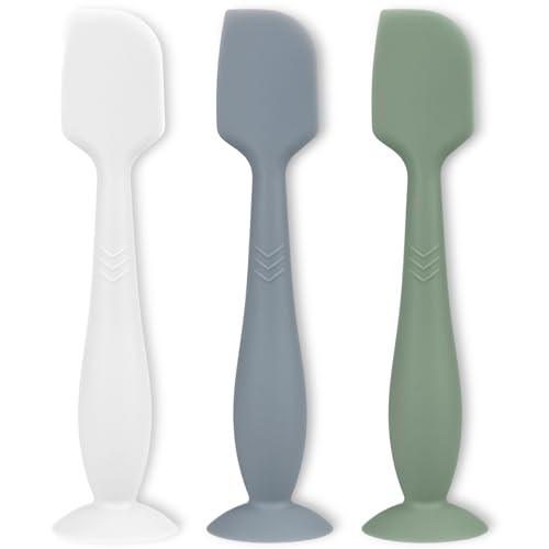 3 Pack Silicone Baby Butt Spatula Set - White/Sage/Ether