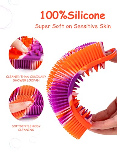 BSROLUNA Silicone Body Scrubber & Shampoo Brush Combo