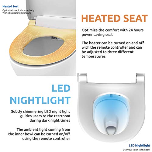 VOVO Electric Bidet Toilet Seat - Warm Water, Dryer
