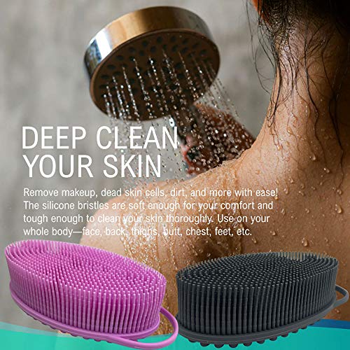 Avilana 2-in-1 Silicone Body Scrubber for Hygienic Cleansing