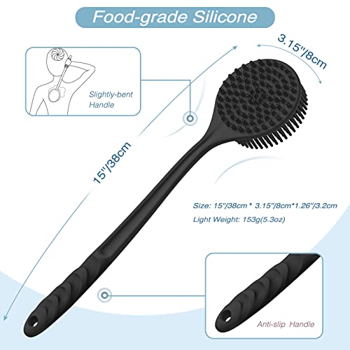 Silicone Back Scrubber & Soft Bath Glove Set