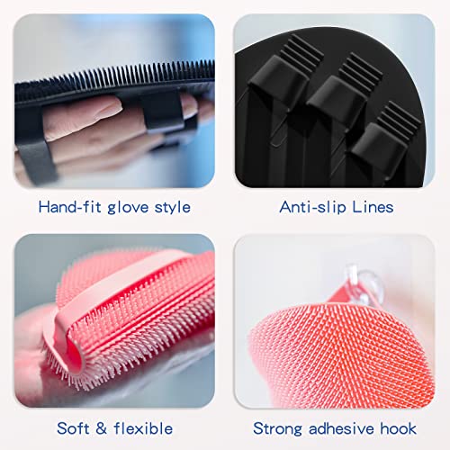 Silicone Back Scrubber & Soft Bath Glove Set