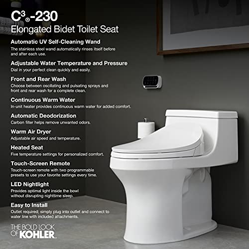 Kohler Electric Bidet Toilet Seat with Remote Control
