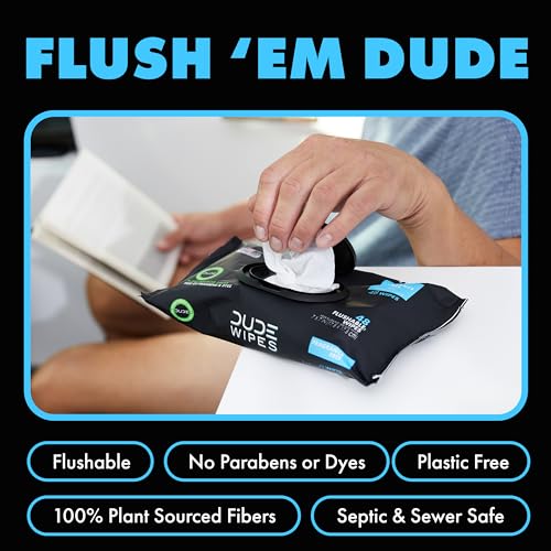 DUDE Flushable Wipes & Toilet Spray Bundle - Unscented