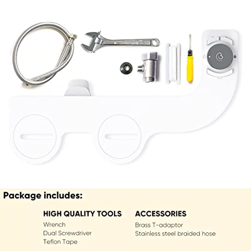 Tokyo Platinum Bidet Attachment: Luxury Dual Nozzle Sprayer