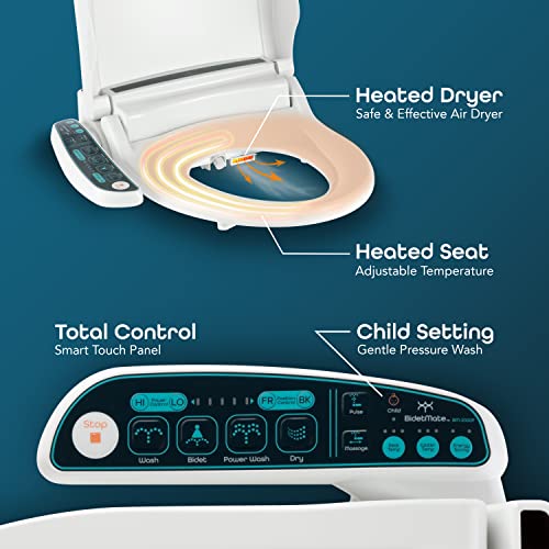 BidetMate 2000 Electric Smart Toilet Seat - Self-Cleaning, Deodorizer