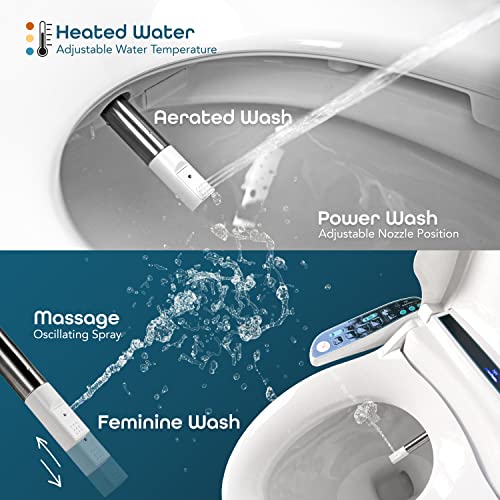 BidetMate 2000 Electric Smart Toilet Seat - Self-Cleaning, Deodorizer