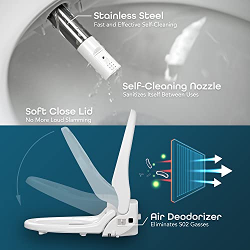 BidetMate 2000 Electric Smart Toilet Seat - Self-Cleaning, Deodorizer