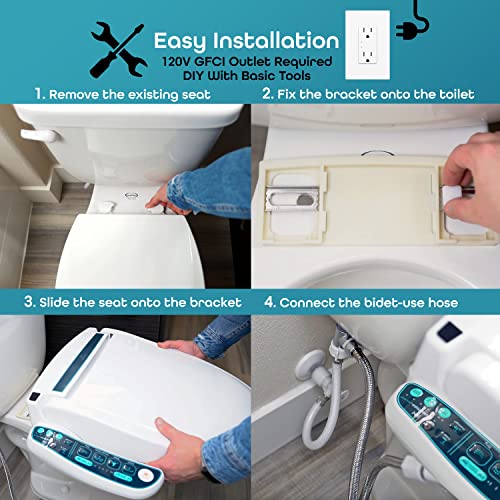 BidetMate 2000 Electric Smart Toilet Seat - Self-Cleaning, Deodorizer