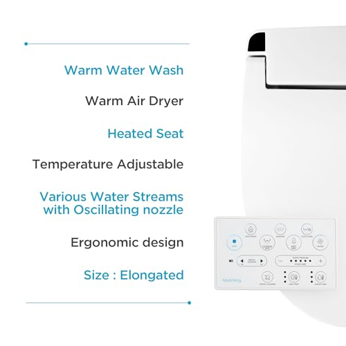 Blooming NB-R1260E Bidet Toilet Seat - White, Remote Control