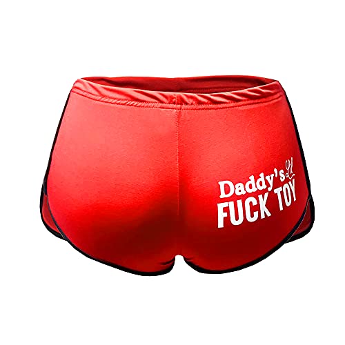 JOINFUN Women White Letter Athletic Sports Butt Cleaner Shorts