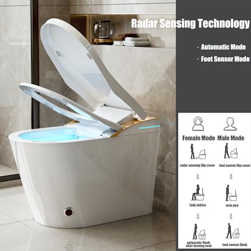 Elongated Smart Bidet with Auto Open/Close, LED Display