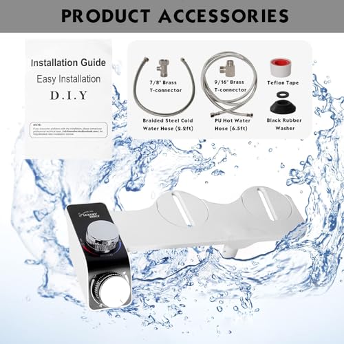 MorTime Non-Electric Bidet Attachment with Hot & Cold Water