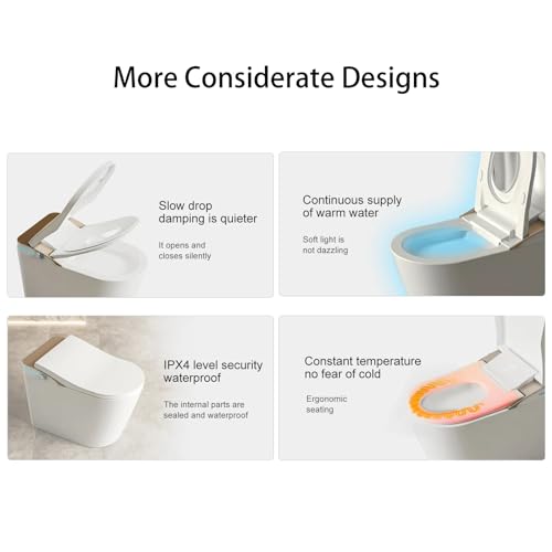 Elongated Smart Bidet with Auto Open/Close, LED Display